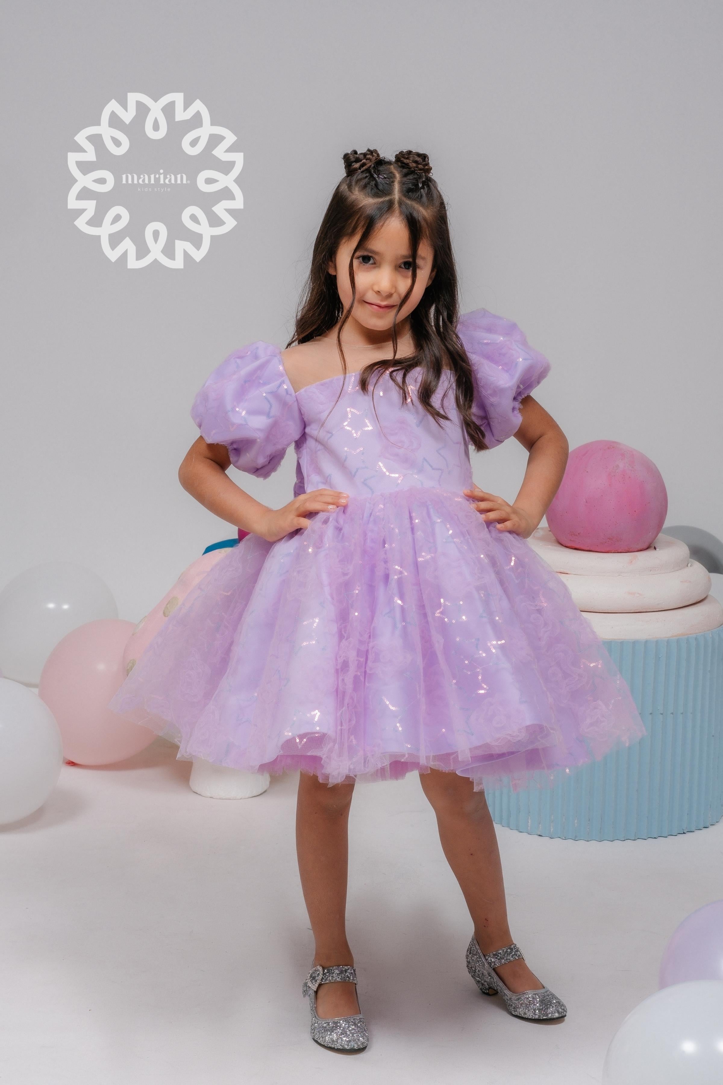 MARİAN STARLİT DRESS - Purple 