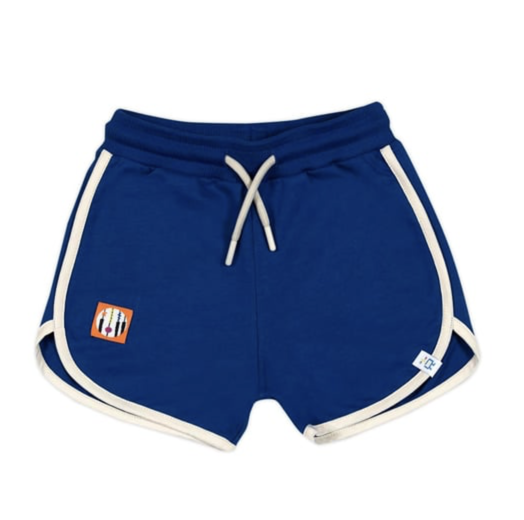 Retro Shorts - Navy Blue with Ecru Trim