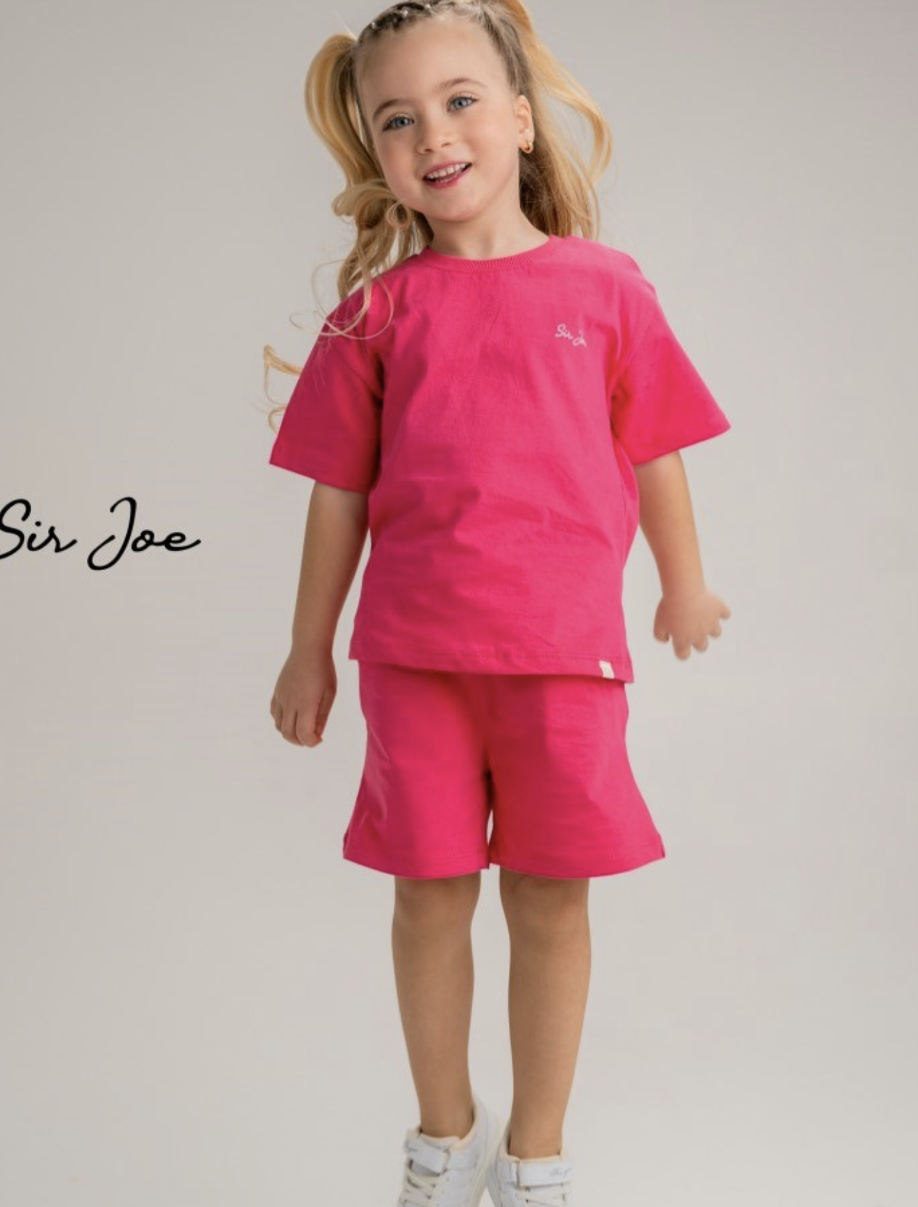 Sir Joe Çocuk Yazlık Kısa Kol T-shirt ve Şort 2'li Set Pembe