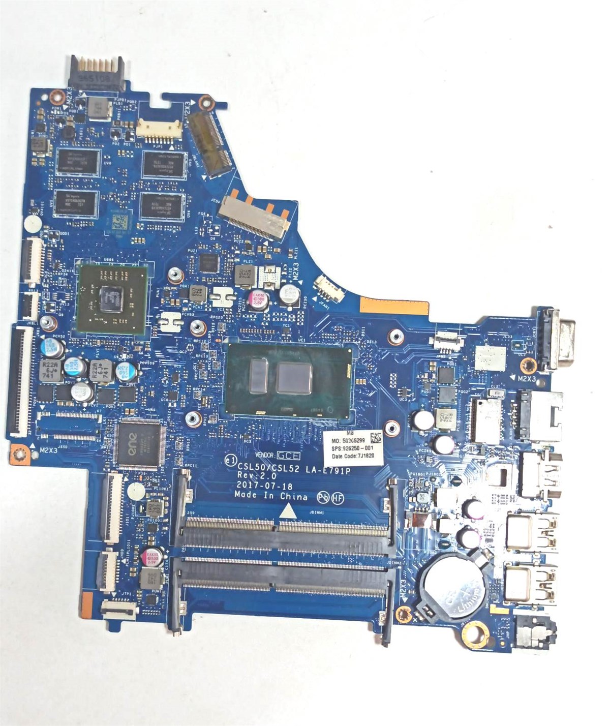 HP 250 G6 UYUMLU CSL50/CSL52 LA-E791P /MO:50365299/926250-001/7J1820 ANAKART-MOTHERBOARD STOK:Z-59