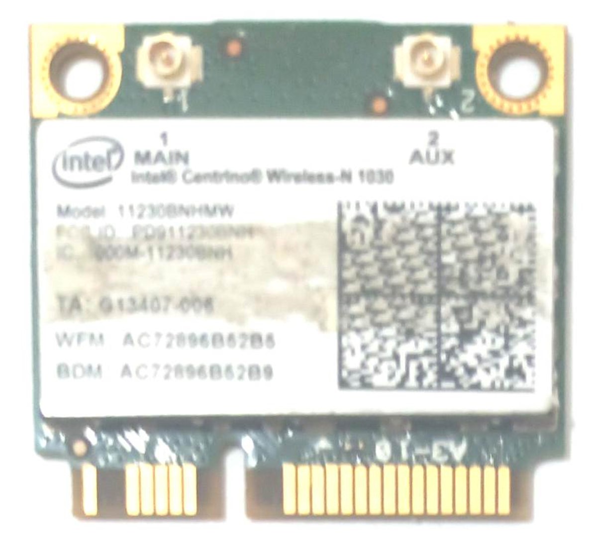 Dell N5110 Wifi Kartı INTEL P/N 2010dj5735 , AC72896B52B5, 11230BNHMW , STOK:Z-64