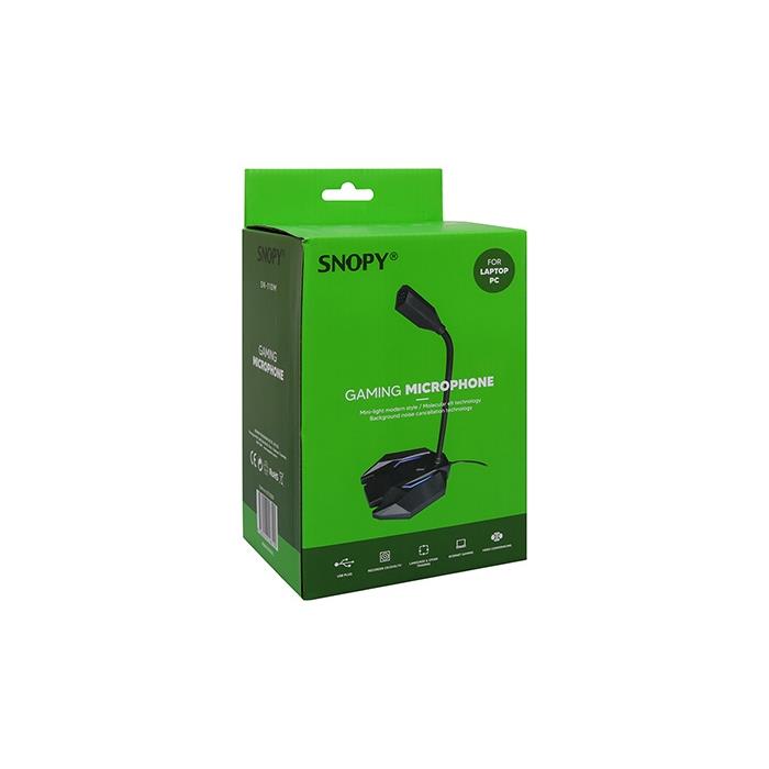Snopy SN-110M Siyah Led Işıklı Usb Gaming Oyuncu Masaüstü Mikrofon