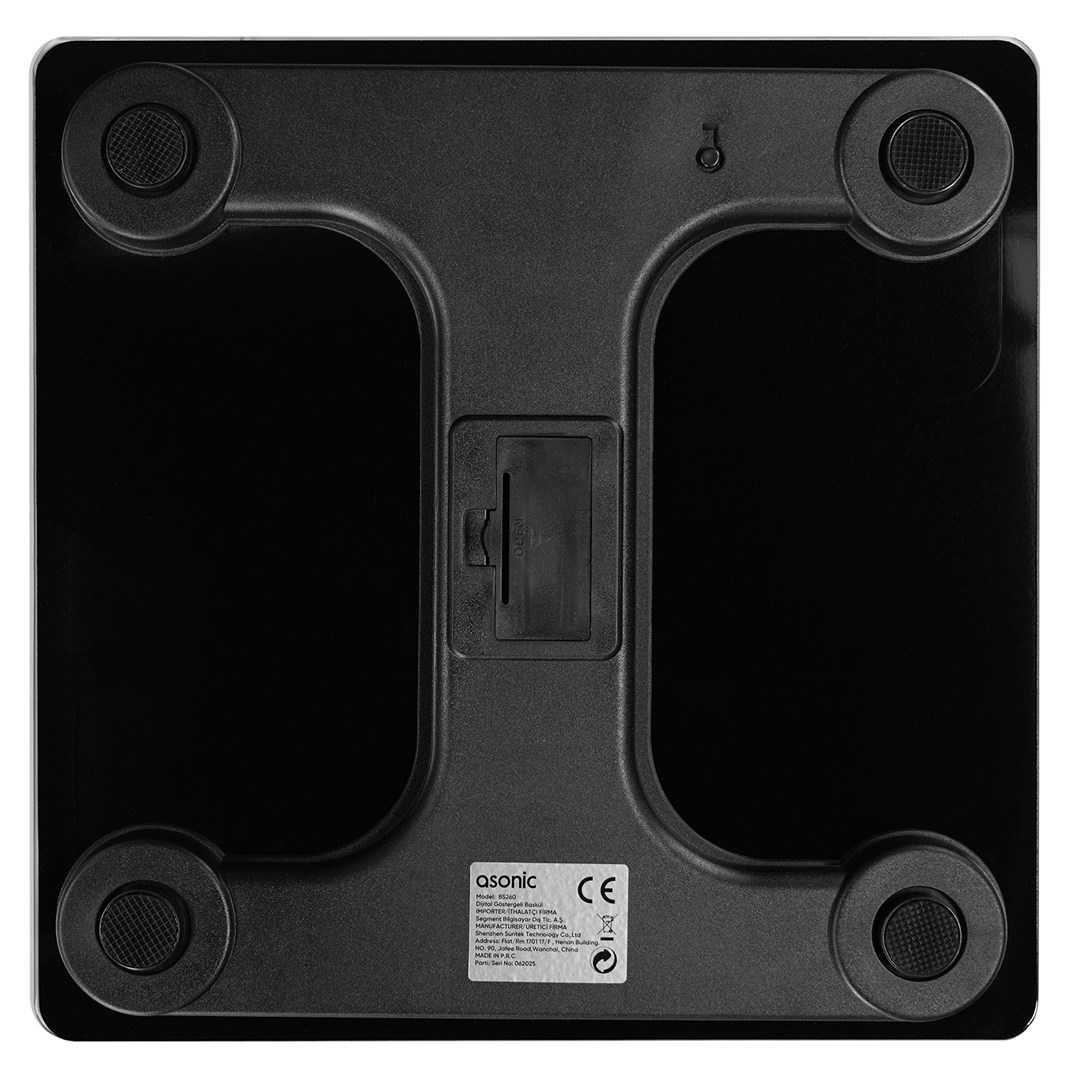 ASONIC BS260 260*260MM 2*AAA PİL HEDİYELİ SİYAH DİJİTAL BLUETOOTH BASKÜL