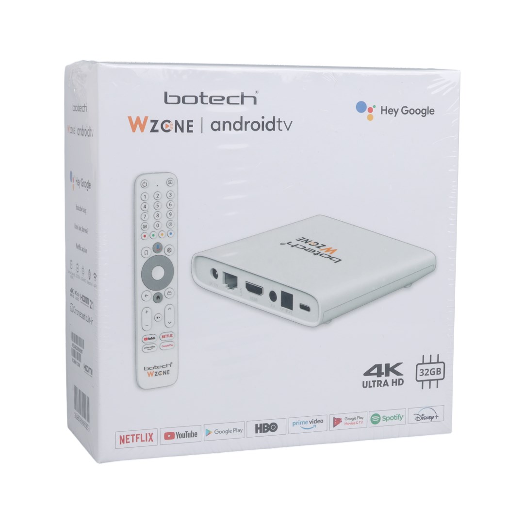 BOTECH WZONE 2 GB RAM 32 GB DAHİLİ HAFIZA SES KOMUTLU RAKAMLI KUMANDA 4K BEYAZ ANDROID TV BOX