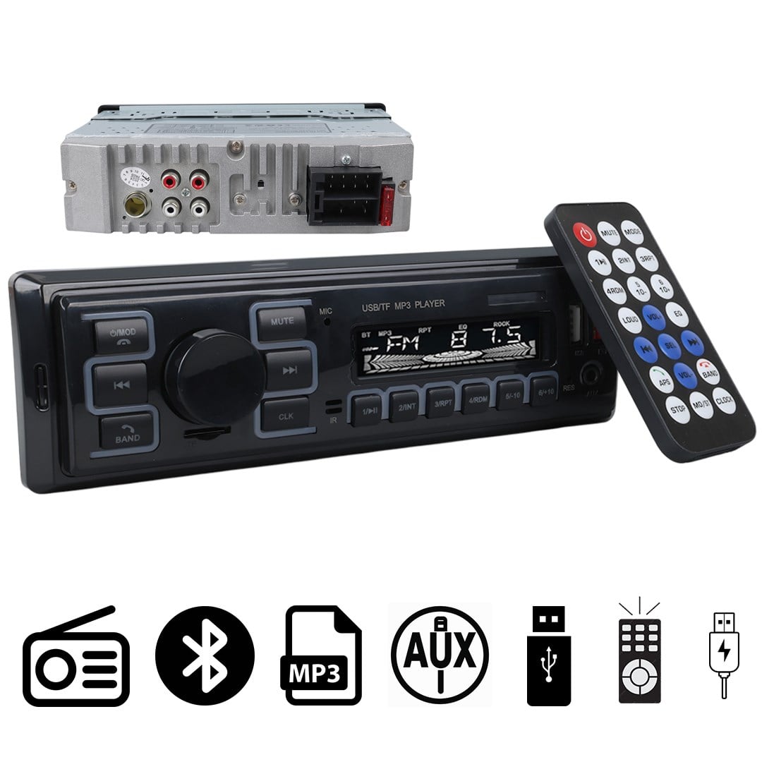 CARSTAR CS-970 7 RENKLİ ÇİFT USB/SD/FM/AUX/BLUETOOTH KUMANDALI OTO TEYP 4X60 WATT