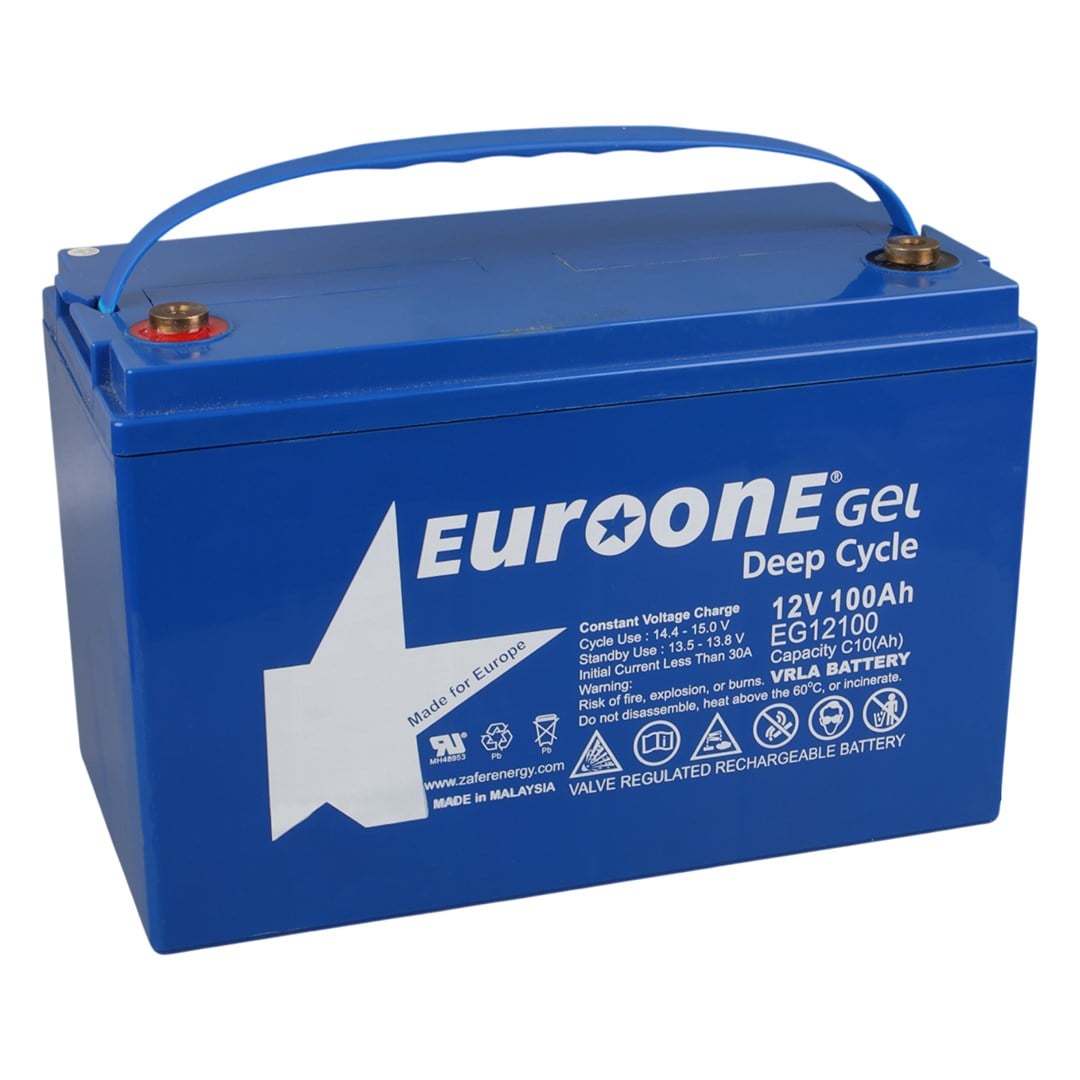 EUROONE EG12100 12 VOLT 100 AMPER DEEP CYCLE JEL AKÜ ( (330X172X218MM)