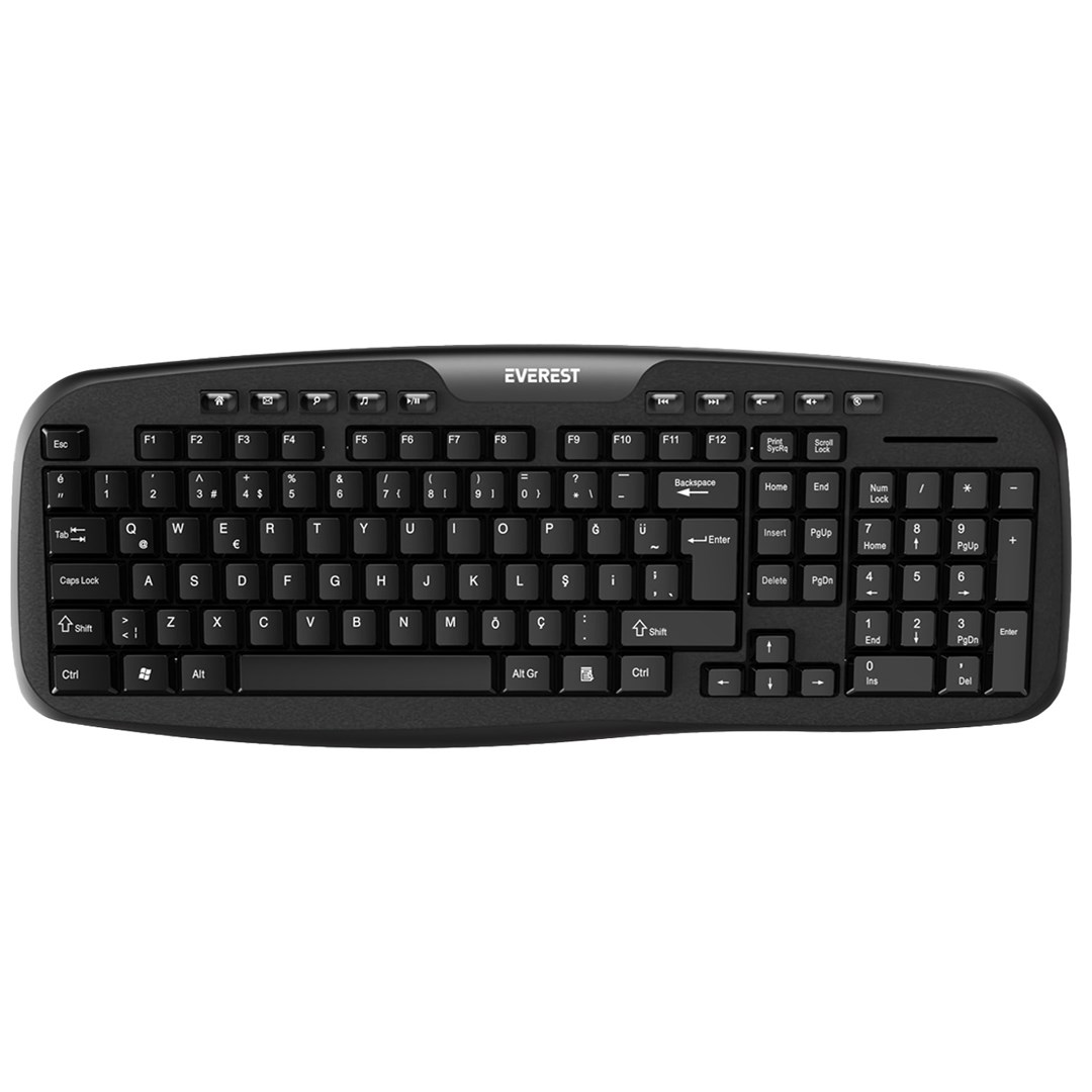 EVEREST KB-955 SİYAH USB MULTİMEDİA Q STANDART KLAVYE