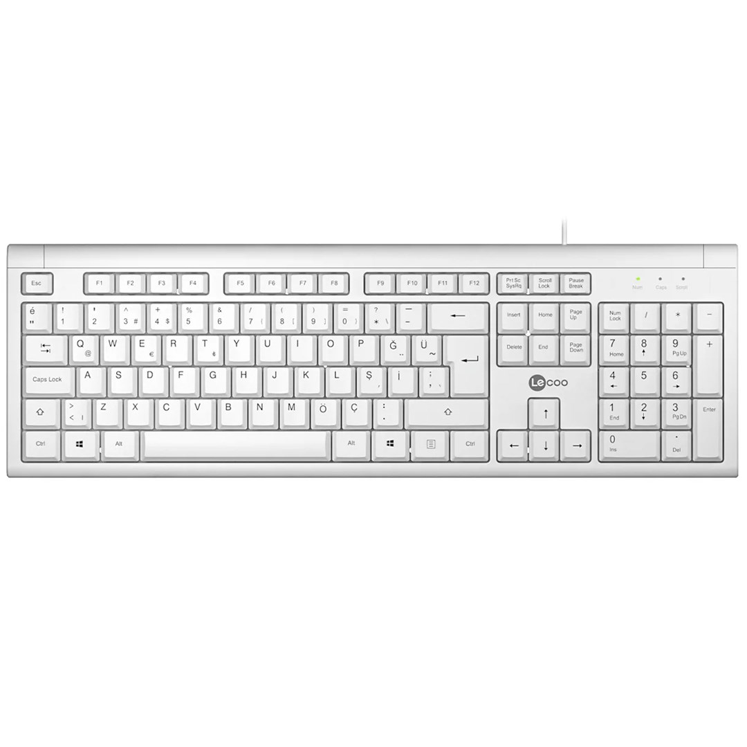 LENOVO LECOO KB101 USB KABLOLU BEYAZ TÜRKÇE Q KLAVYE