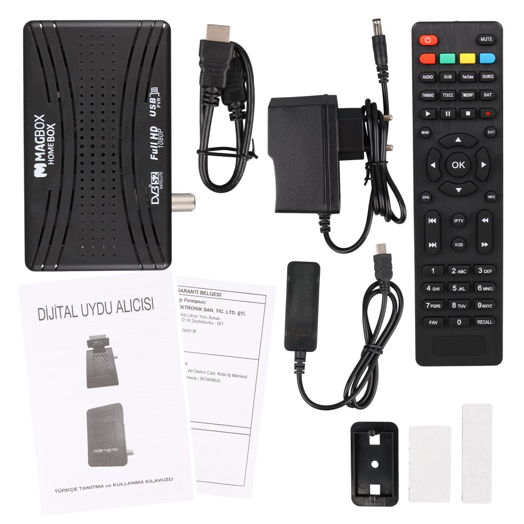 MAGBOX HOMEBOX FULL HD UYDU ALICISI 4000 KANAL TKGS / YOUTUBE / USB DESTEKLİ (UZATMA DİSPLAY GÖZLÜ)