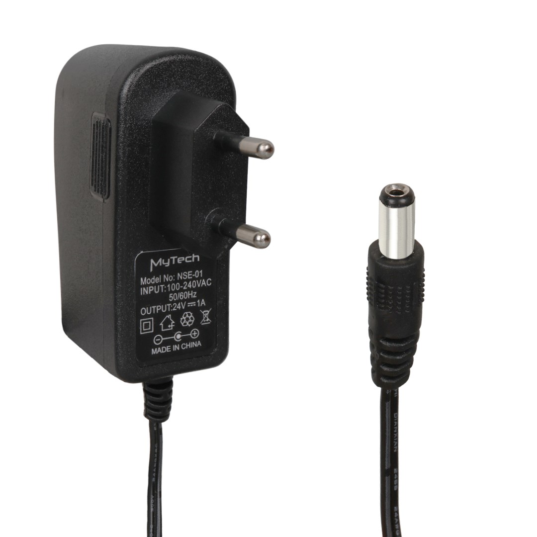 MYTECH NSE-01 24 VOLT 1 AMPER 5.5*2.5 MM UÇLU PRİZ TİPİ PLASTİK KASA ADAPTÖR
