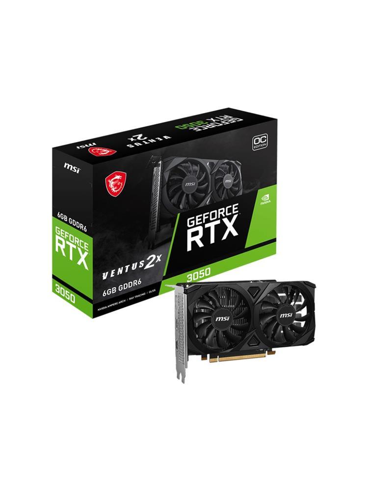 Msı VGA Geforce Rtx3050 Ventus 2x E 6g Oc RTX3050 6gb Gddr6 96B DX12 X8 (1xdp 2xhdmı) Ekran Kartı
