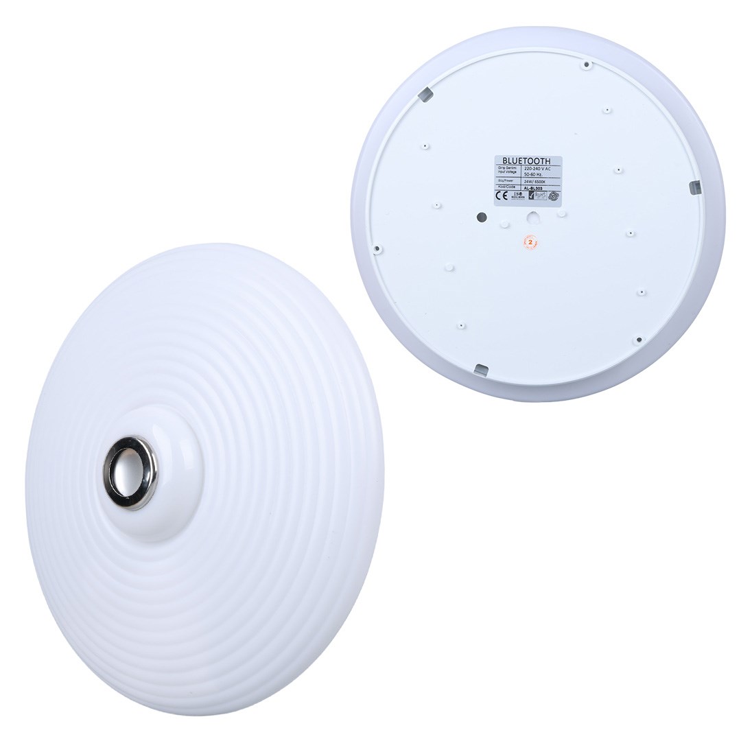 POWERMASTER PM-27330 BEYAZ 35*10.5CM 24 WATT BLUETOOTH HOPARLÖRLÜ TAVAN AYDINLATMA