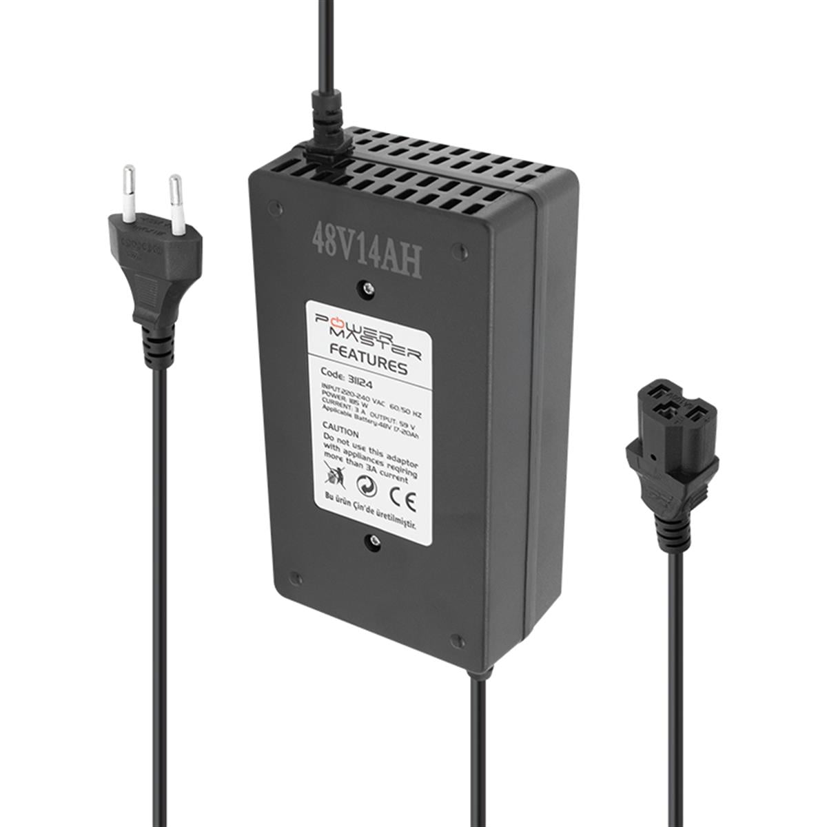 POWERMASTER PM-31124 ADJ160-00  48 VOLT - 20 AMPER ELEKTRİKLİ BİSİKLET ŞARJ CİHAZI