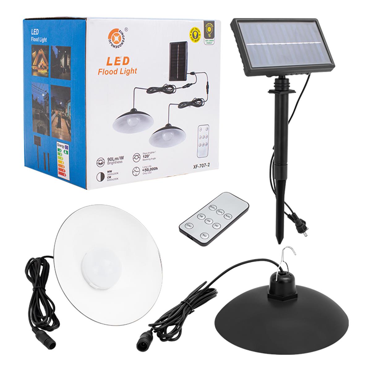 POWERMASTER XF-707-2 KUMANDALI SOLARLI 2 LAMBALI PROJEKTÖR