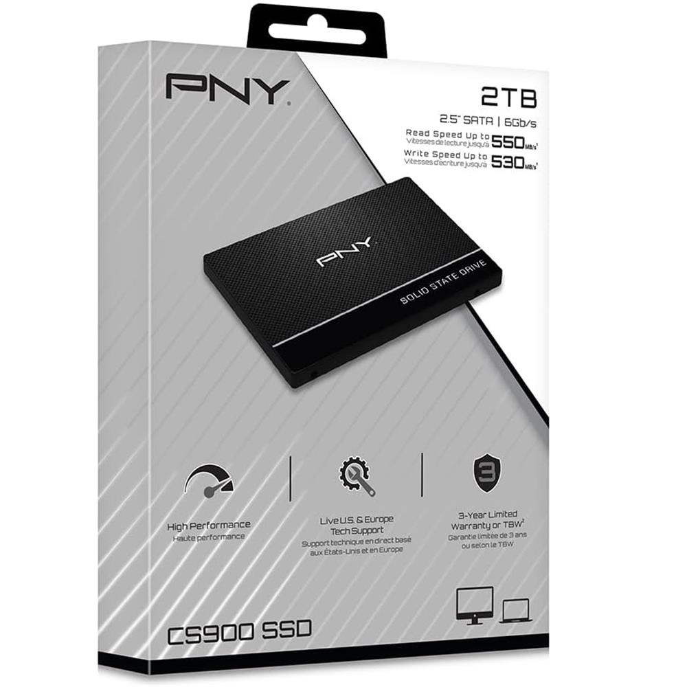Pny 2Tb CS900 SSD7CS900-2TB-RB 550-530MB-S SSD Sata-3 Disk
