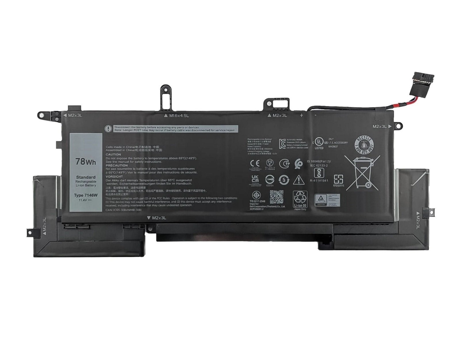 RETRO Dell Latitude 9410, 7146W Notebook Bataryası - Ver.2 - 6 Cell