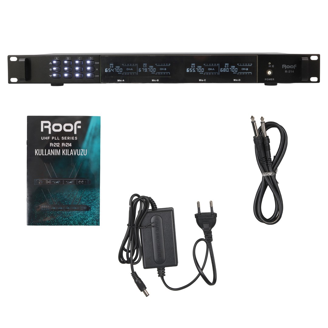 ROOF R-214 UHF 4LÜ KABLOSUZ MİKROFON UHF RECEIVER