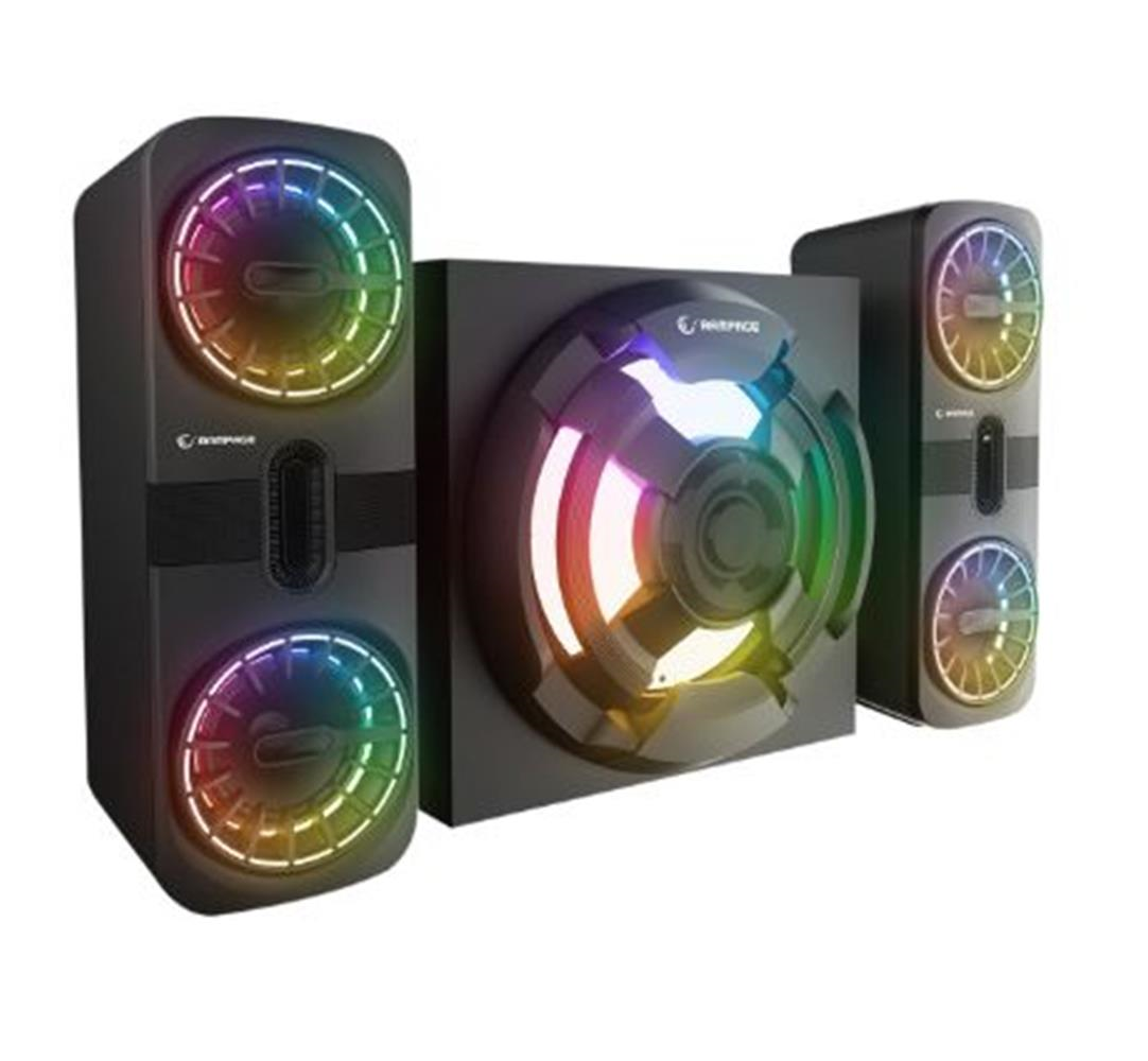Rampage RMS-311 SHARD 2+1 80W Siyah USB,FM,Bluetooth,HMDI,Optica Rgb Işıklı Speaker