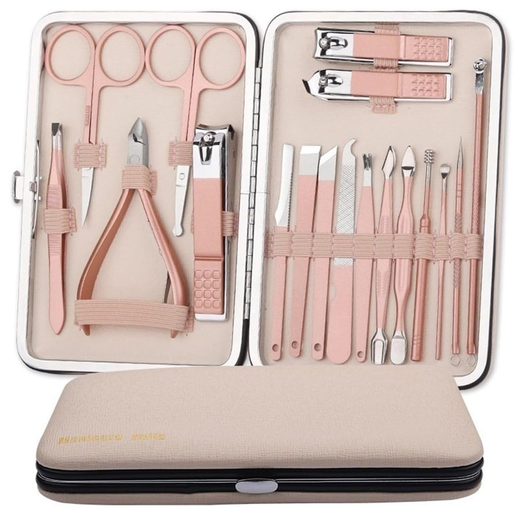SUNUP SN-27097 PASLANMAZ ÇELİK 18IN1 PROFESYONEL MANİKÜR TIRNAK BAKIM SETİ