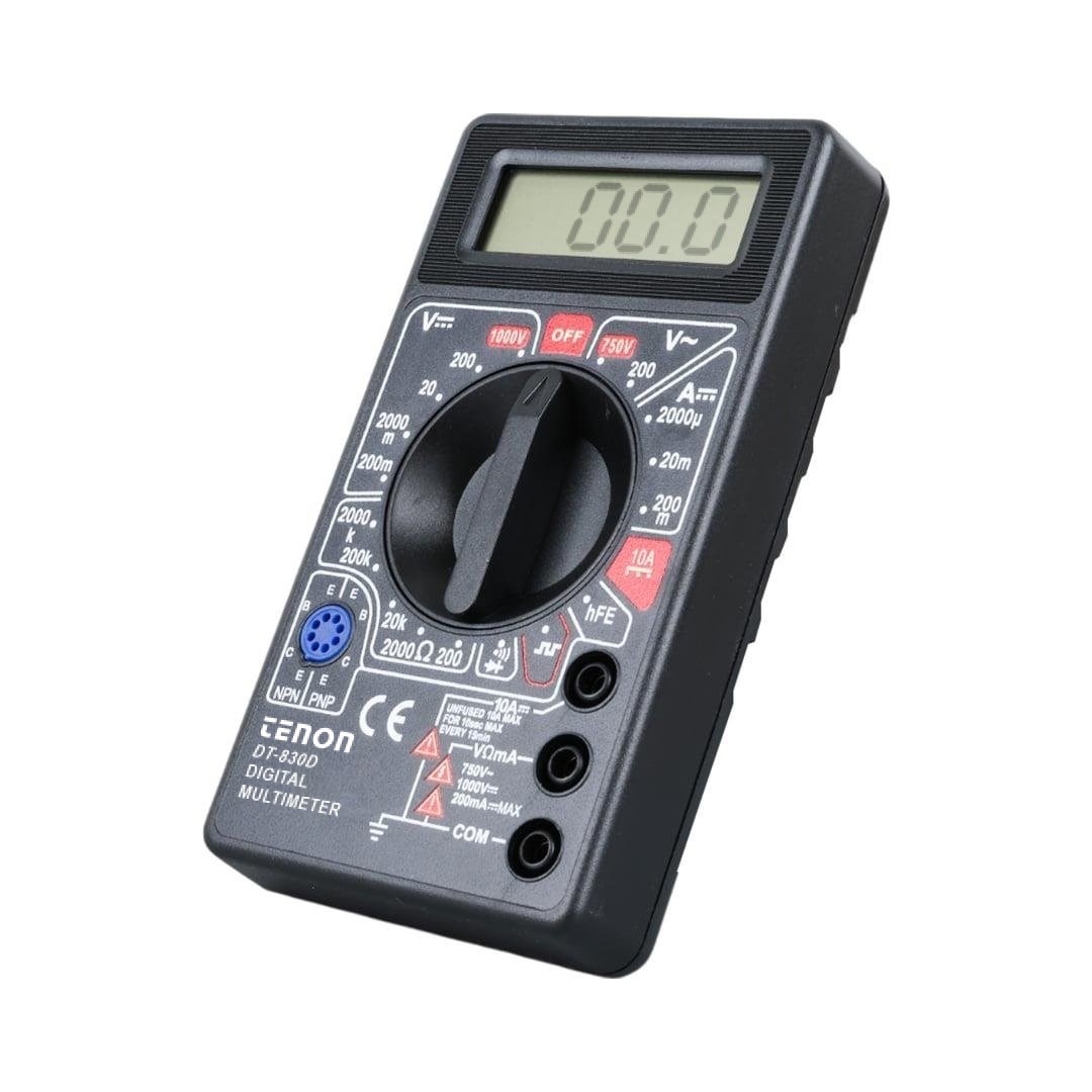 TENON DT-830D DC/AC VOLTAJ AKIM ÖLÇER DİJİTAL MULTİMETRE ÖLÇÜ ALETİ - SİYAH KASA