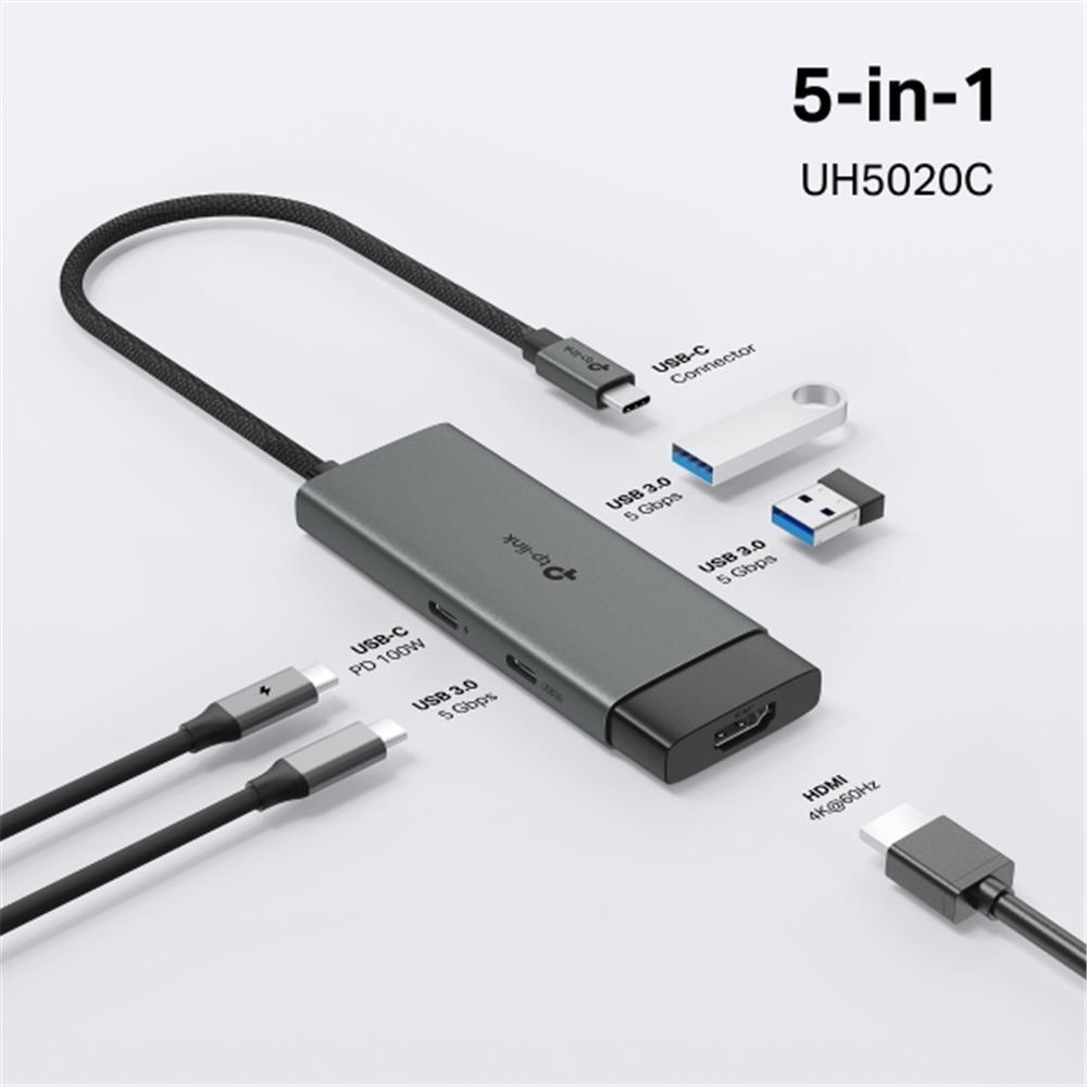 Tp-Link UH5020C USB Type C Docking Station 5 Port ( USB-C PD + USB C + HDMI + USB 3.0 X2 )
