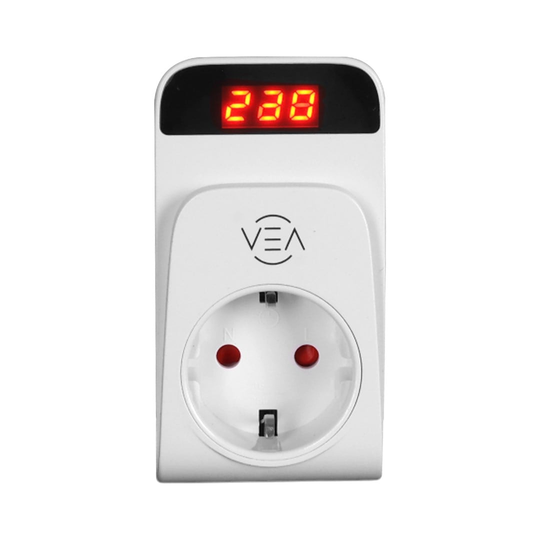 VEA VE-25530 15A 3520W TEKLİ DİJİTAL GÖSTERGELİ AKIM KORUMALI PRİZ AŞIRI YÜKSEK GERİLİM