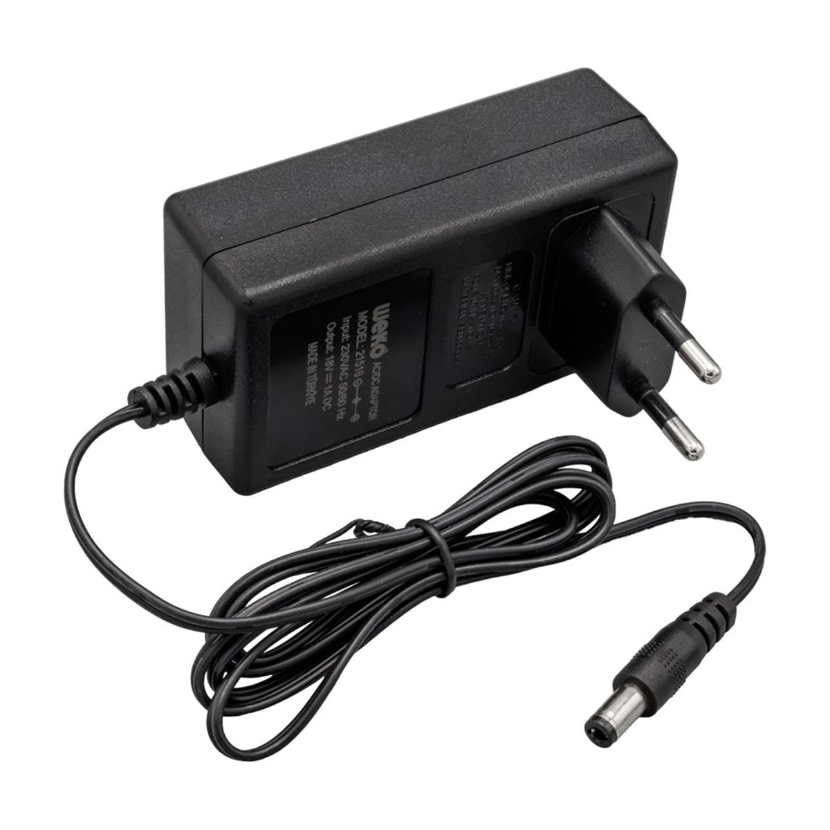 WEKO 18 VOLT - 1 AMPER 5.5*2.5 UÇLU YERLİ ÜRETİM PRİZ TİPİ ADAPTÖR