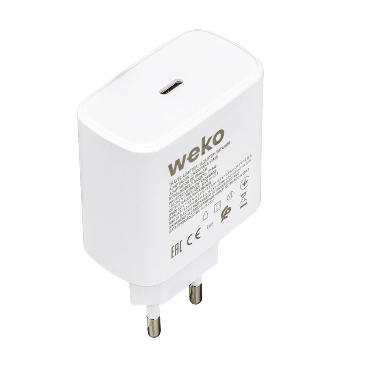 WEKO WK-21440 S11-C 25 WATT BEYAZ ŞARJ BAŞLIK ADAPTÖRÜ + TYPE-C TO TYPE-C KABLO (NO:9T)