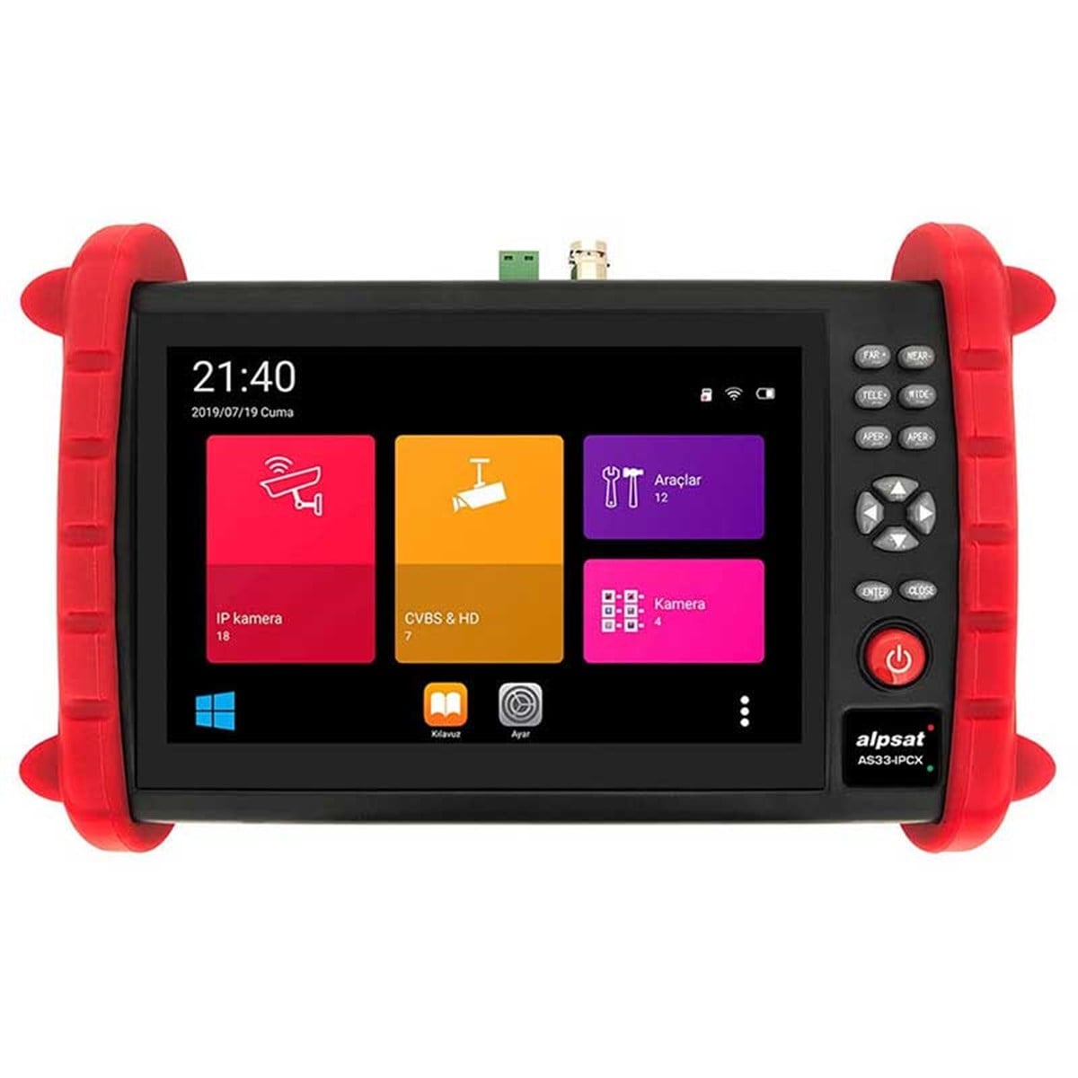 ALPSAT AS33-IPCX 7 EKRANLI IPC-ONVIF-AHD-CVI-TVI-HDMI-ANALOG GİRİŞLİ CCTV KAMERA TEST CİHAZI