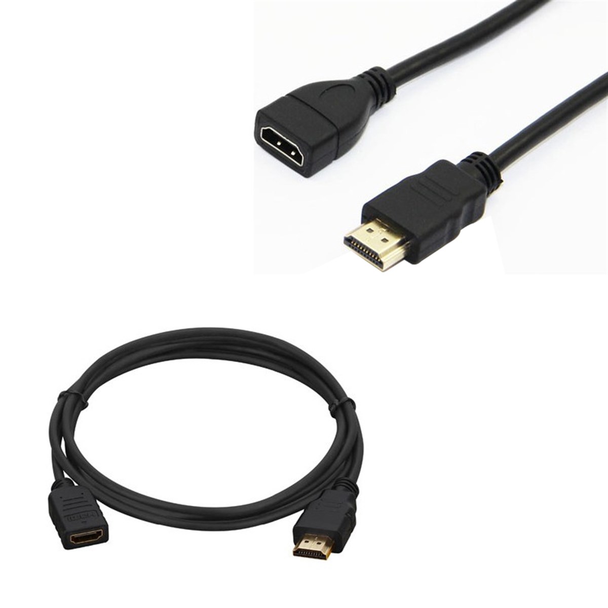 ERKEK DİŞİ GOLD UÇLU 50 CM UZATMA HDMI KABLO (MİNİ HD REC. İÇİN)