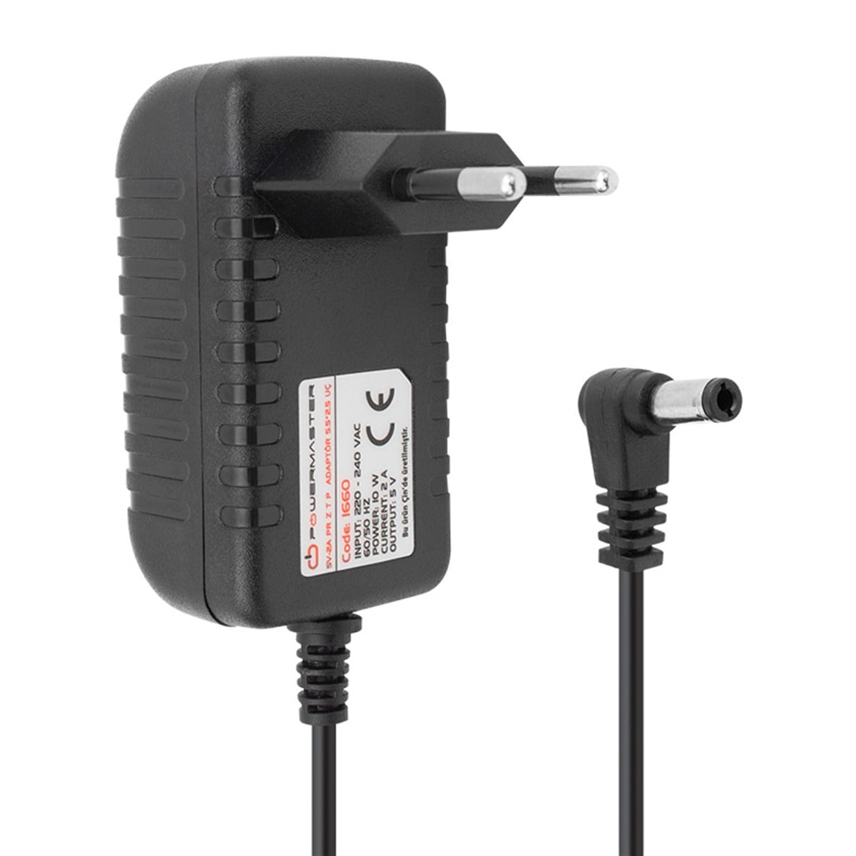 POWERMASTER 34.MA.0030  5 VOLT- 2 AMPER - 10 WATT 5.5*2.5 MM DÜZ UÇLU PRİZ TİPİ ADAPTÖR