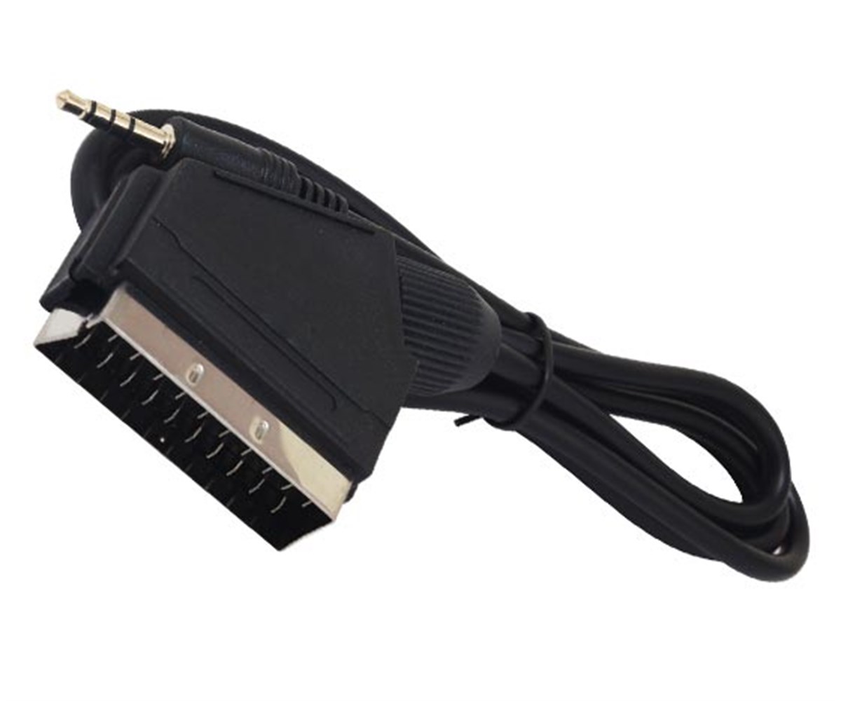 POWERMASTER 3.5 MM STEREO ERKEK/SCART KABLO 1.2 METRE SCART TO 3.5MM UZUN JACK UYDU ALICISI AV KABLO