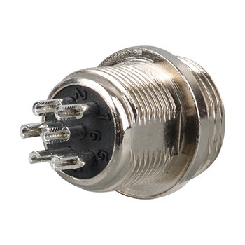 6 PİNLİ MINI MAYK FİŞ ERKEK ŞASE (M12 - 12MM)