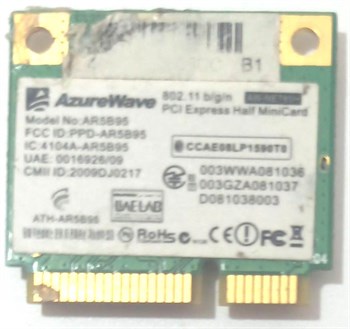 AZUREWAVE AR5B95,AW-NE785H, 003WWA081036 WİFİ KART STOK:Z-64