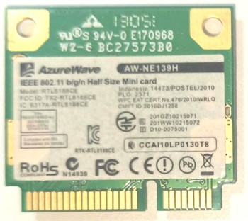 AzureWave AW-NE139H RTL818BCE , E170968 ,  150Mbps  Wlan kablosuz Wifi Kartı  STOK:Z-64
