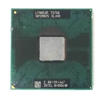 Intel Core 2 Duo T5750 SLA4D 2.0 GHz Çift Çekirdekli Çift Dişli CPU Işlemci 2 M 35 W soket P STOK-İŞKUTU