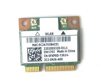 Dell Wireless DW1703 WLAN WiFi 802.11 b/g/n + Bluetooth BT4.0 + HS Half-Height Mini-PCI Express Card AR5B225 not for IBM/Lenovo/Thinkpad and HP stok-15