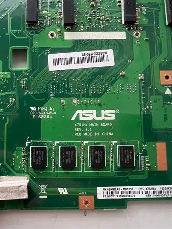 Asus X751NV  Rev. 2.1 Sorunsuz ve İşlemsiz Anakart Stok: Z96