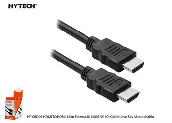 Görüntü KablolarıHytech HY-XHD01 HDMI TO HDMI 1.5m Sinema 4K (4096*2160) Görüntü ve Ses Aktarıcı Kablo