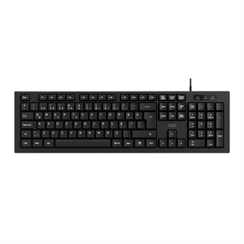 AOC KB130B-38 Usb Siyah Türkçe Kablolu Standart Klavye,Sessiz yazma