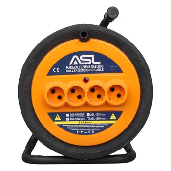 ASL ASL-1050 50 METRE 4 PRİZ GİRİŞLİ MAKARALI UZATMA KABLOSU 3X1.5MM