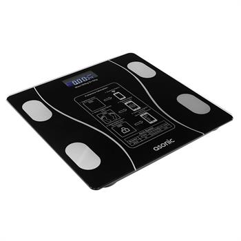 Asonic BS260 Siyah 2-AAA Pil Dijital Bluetooth Baskül (Sensör-Temperli Cam-Otomatik Sıfırlama)