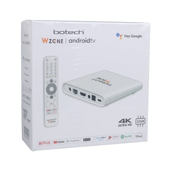BOTECH WZONE 2 GB RAM 32 GB DAHİLİ HAFIZA SES KOMUTLU RAKAMLI KUMANDA 4K BEYAZ ANDROID TV BOX
