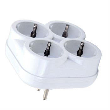 DE-PA 10004 TOPRAKLI 16 AMPER 250 VOLT BEYAZ 4LÜ ÇOK AMAÇLI GOLYAT PRİZ