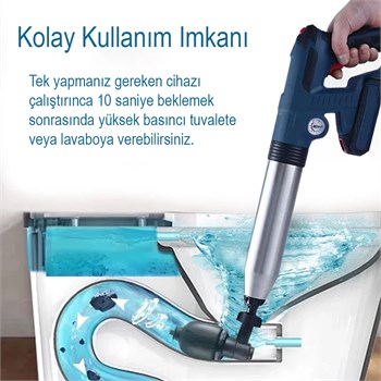 ELEKTROMER EL-26077 ŞARJLI YÜKSEK BASINÇLI TUVALET PİSTONU POMPASI