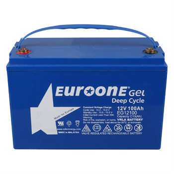 EUROONE EG12100 12 VOLT 100 AMPER DEEP CYCLE JEL AKÜ ( (330X172X218MM)