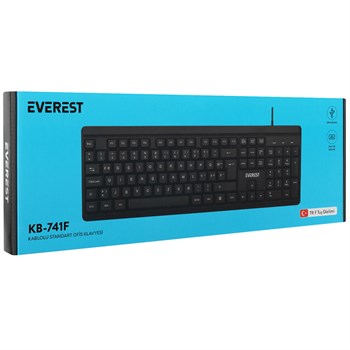 EVEREST KB-741F SİYAH/GRİ 2MT BAKIR KABLOLU MULTİMEDIA USB TAMAMEN TÜRKÇE F KLAVYE