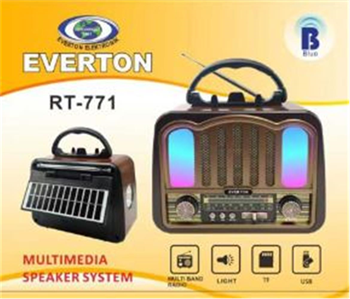 Everton RT-771  Bluetooth Usb-Micro Sd  Solarlı Nostaljik Radyo