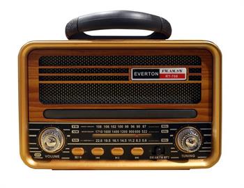 Everton Rt-708  Bluetooth Fm-Usb-Tf-Aux Solarlı  Şarjlı Nostaljik Radyo