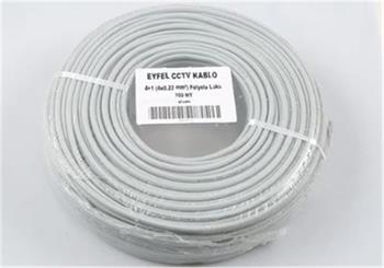 Eyfel EF-C400 4+1 2x0.22 (14x0.18 CCA) Folyolu 100M CCTV Kablo